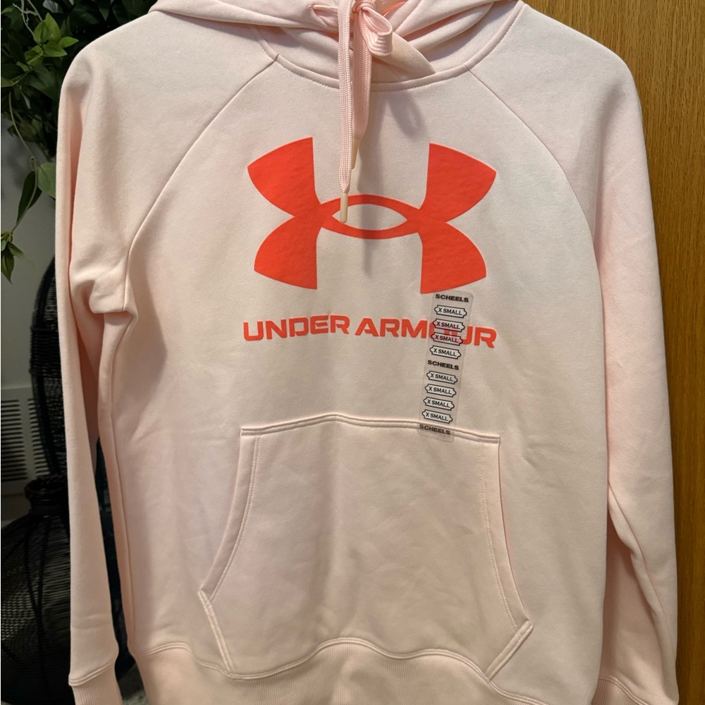 Under Armour Light Pink Sweatshirt with Red Logo